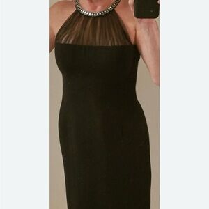 Evan Picone Black Halter Sheath Dress